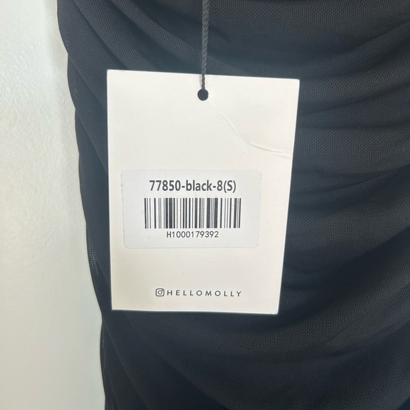 NWT Hello Molly Black Backless Bodycon Rouched Halter Neck Mini Dress Small - Picture 4 of 4